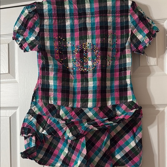 One Step Ahead Pink and Blue Button Down Shirt - Picture 3 of 4